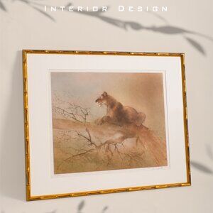 Kaiko Moti  1976 "Lioness"  Framed Wall Art  33.5"X28" Excellent Conidition